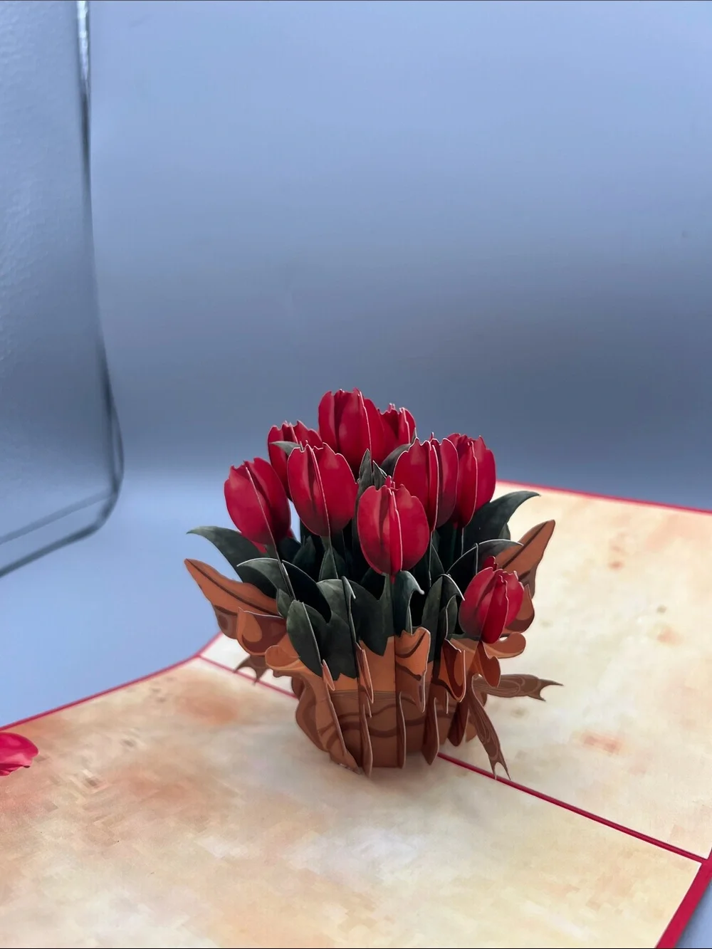 Nium Craft Red Tulip 3D Pop-Up Greeting Card